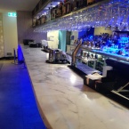 Scarborough Beach Bar marble bar top coated with Clearstone